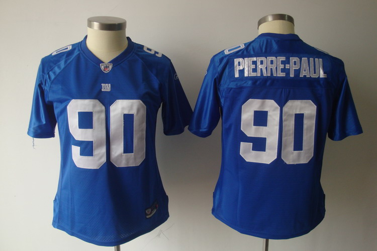 Giants #90 Jason Pierre-Paul Blue Women's Team Color Stitched NFL Jersey - Click Image to Close